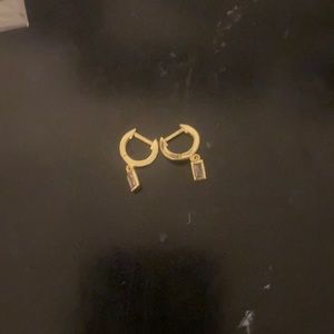 gold dangly hoops